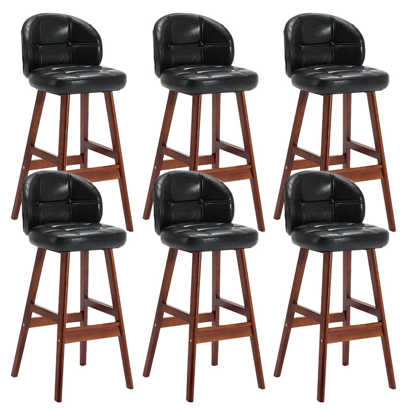 Contemporary Low Back Rubberwood Indoor Bar Stools with Cushion