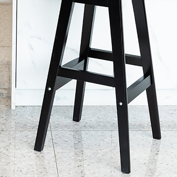 Contemporary Low Back Rubberwood Indoor Bar Stools with Cushion
