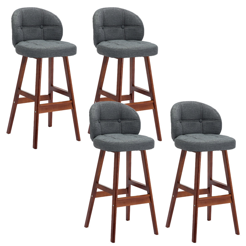Contemporary Low Back Rubberwood Indoor Bar Stools with Cushion