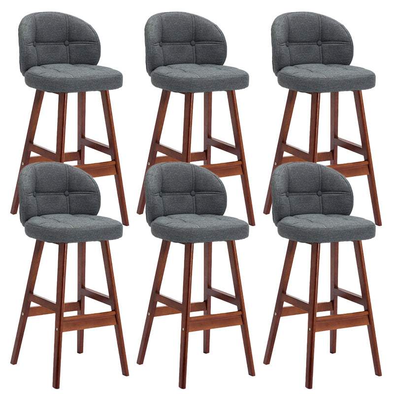 Contemporary Low Back Rubberwood Indoor Bar Stools with Cushion