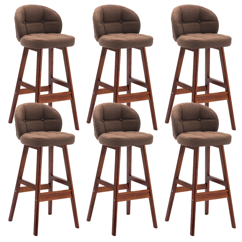 Contemporary Low Back Rubberwood Indoor Bar Stools with Cushion