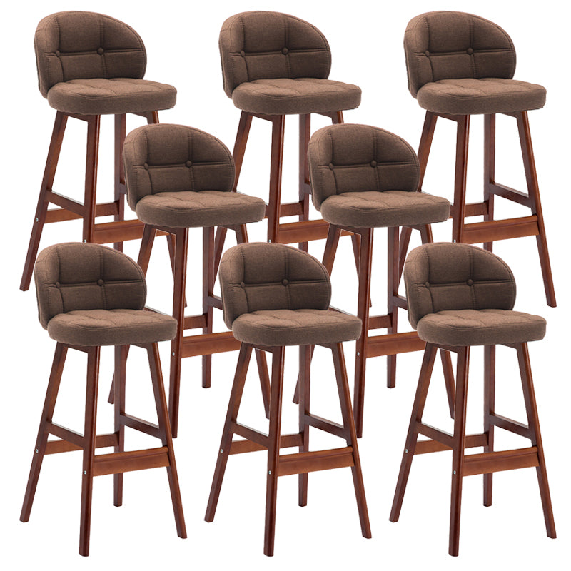 Contemporary Low Back Rubberwood Indoor Bar Stools with Cushion