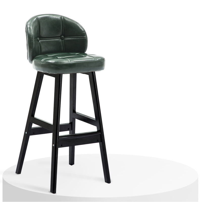 Contemporary Low Back Rubberwood Indoor Bar Stools with Cushion