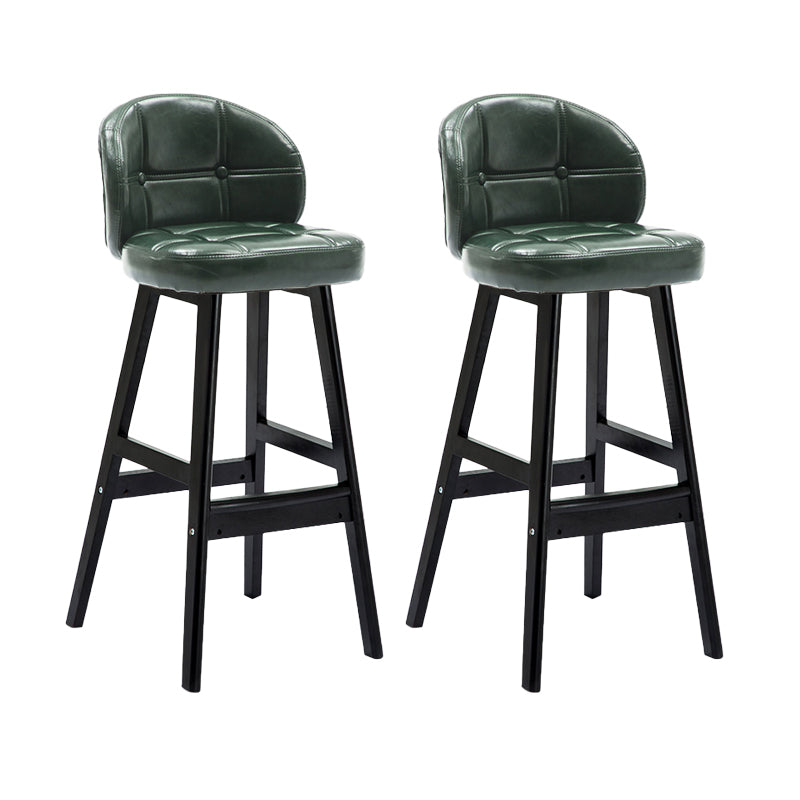 Contemporary Low Back Rubberwood Indoor Bar Stools with Cushion