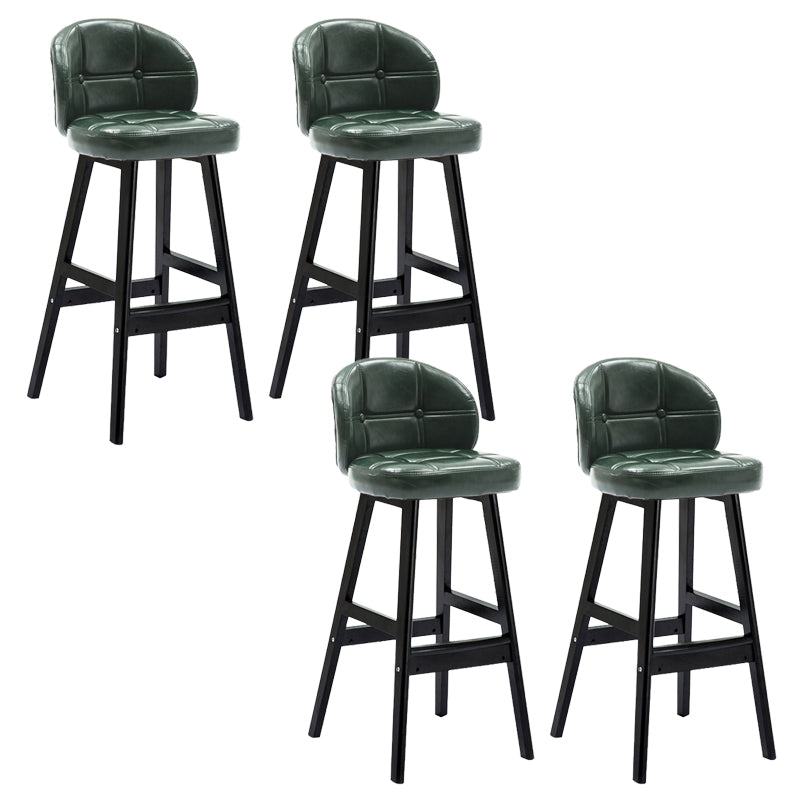 Contemporary Low Back Rubberwood Indoor Bar Stools with Cushion
