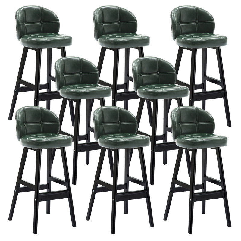 Contemporary Low Back Rubberwood Indoor Bar Stools with Cushion