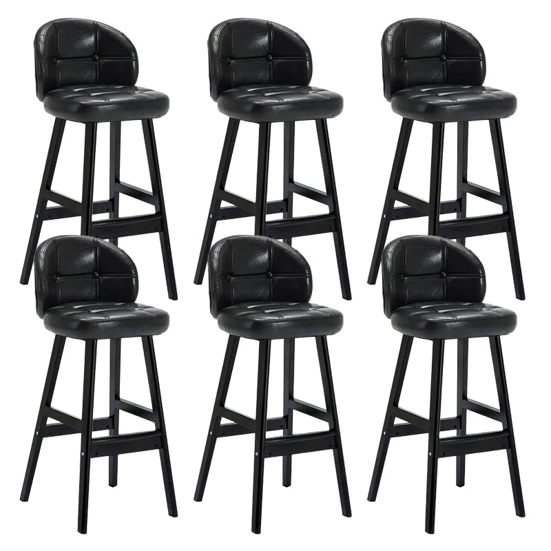 Contemporary Low Back Rubberwood Indoor Bar Stools with Cushion