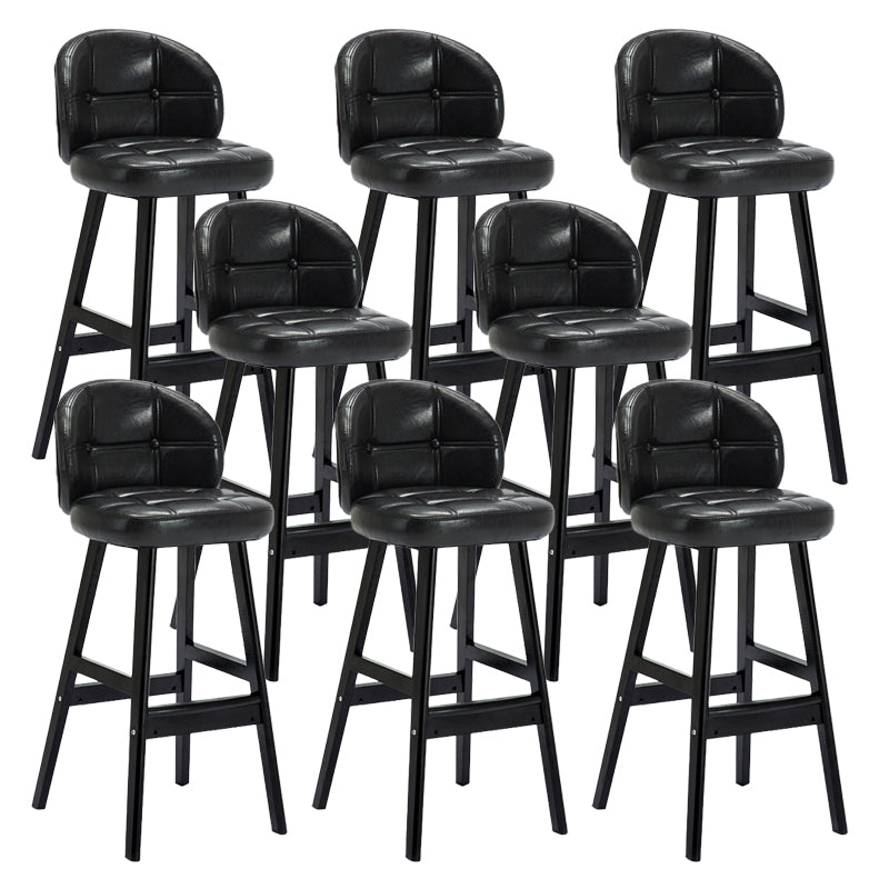Contemporary Low Back Rubberwood Indoor Bar Stools with Cushion