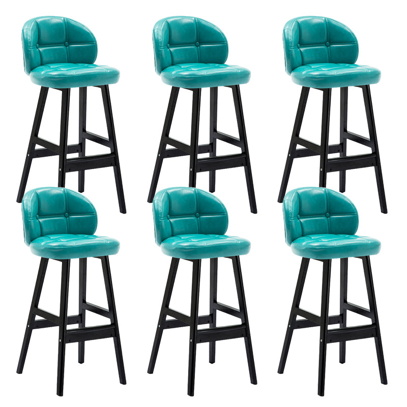 Contemporary Low Back Rubberwood Indoor Bar Stools with Cushion