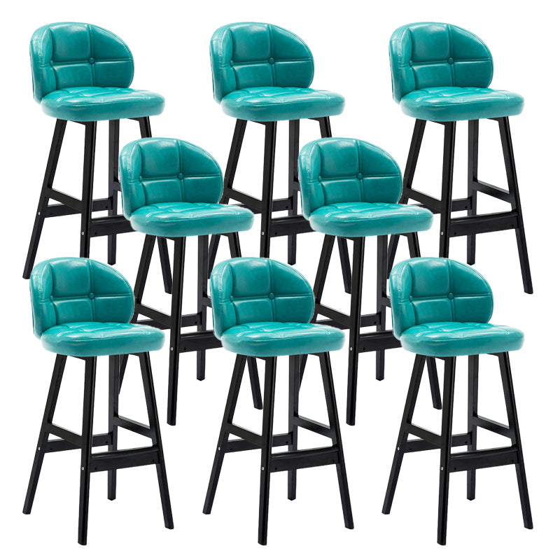 Contemporary Low Back Rubberwood Indoor Bar Stools with Cushion
