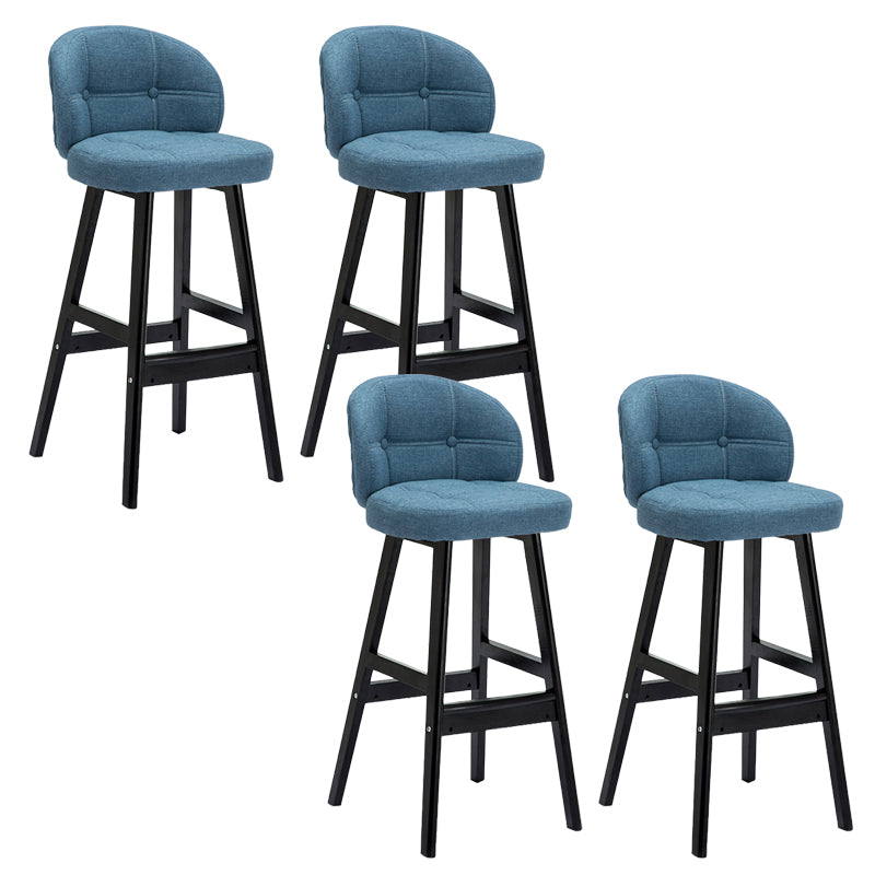 Contemporary Low Back Rubberwood Indoor Bar Stools with Cushion