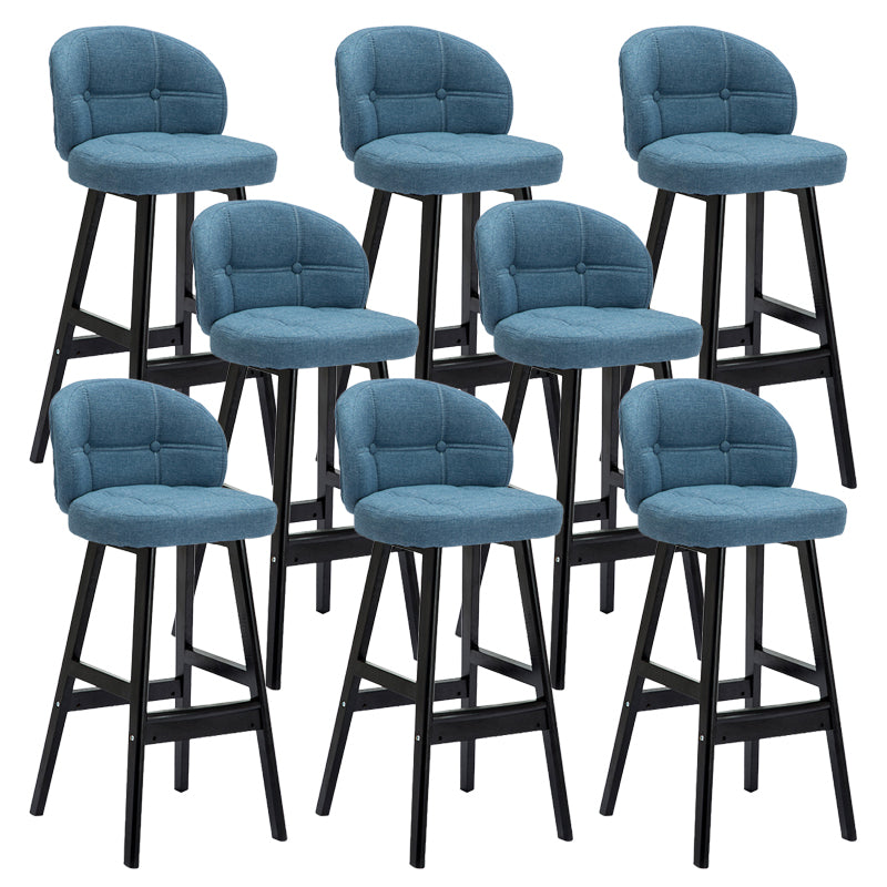 Contemporary Low Back Rubberwood Indoor Bar Stools with Cushion