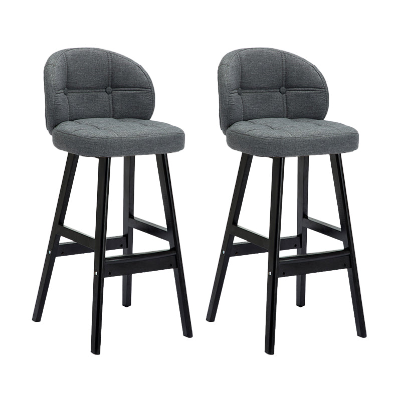 Contemporary Low Back Rubberwood Indoor Bar Stools with Cushion