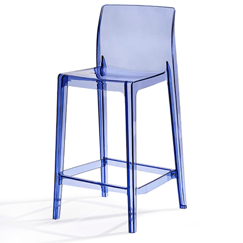 Contemporary Acrylic Low Back Armless Bar Stool with Footrest