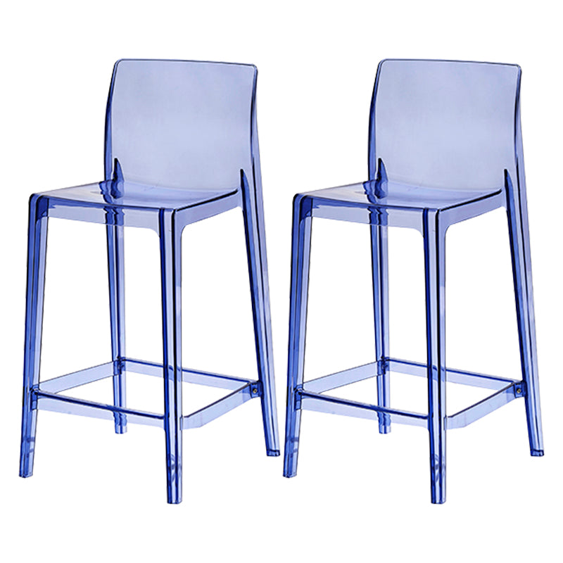 Contemporary Acrylic Low Back Armless Bar Stool with Footrest