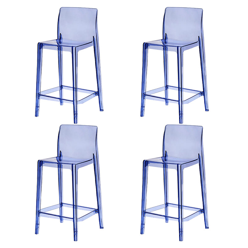 Contemporary Acrylic Low Back Armless Bar Stool with Footrest