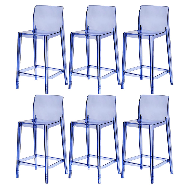 Contemporary Acrylic Low Back Armless Bar Stool with Footrest