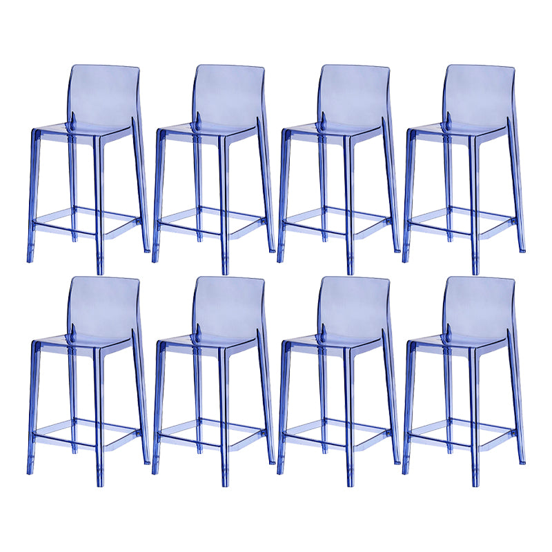 Contemporary Acrylic Low Back Armless Bar Stool with Footrest
