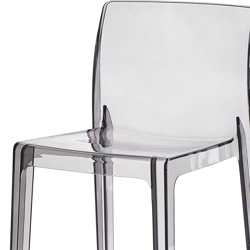 Contemporary Acrylic Low Back Armless Bar Stool with Footrest