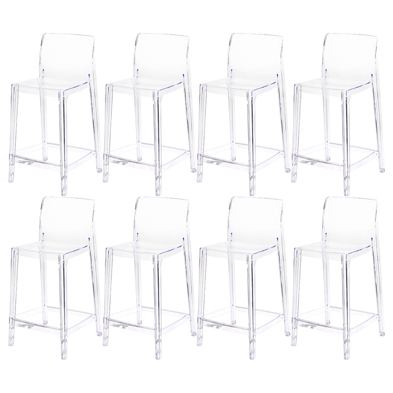 Contemporary Acrylic Low Back Armless Bar Stool with Footrest