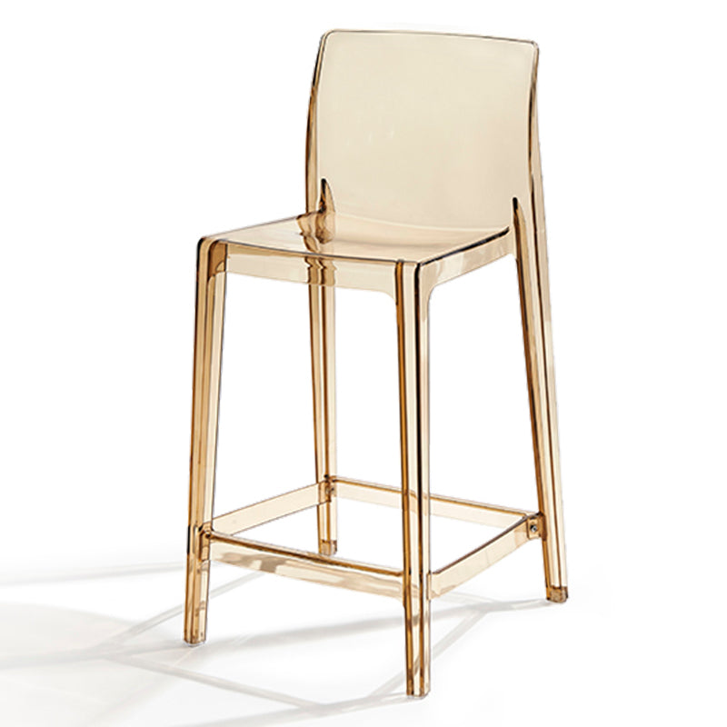 Contemporary Acrylic Low Back Armless Bar Stool with Footrest