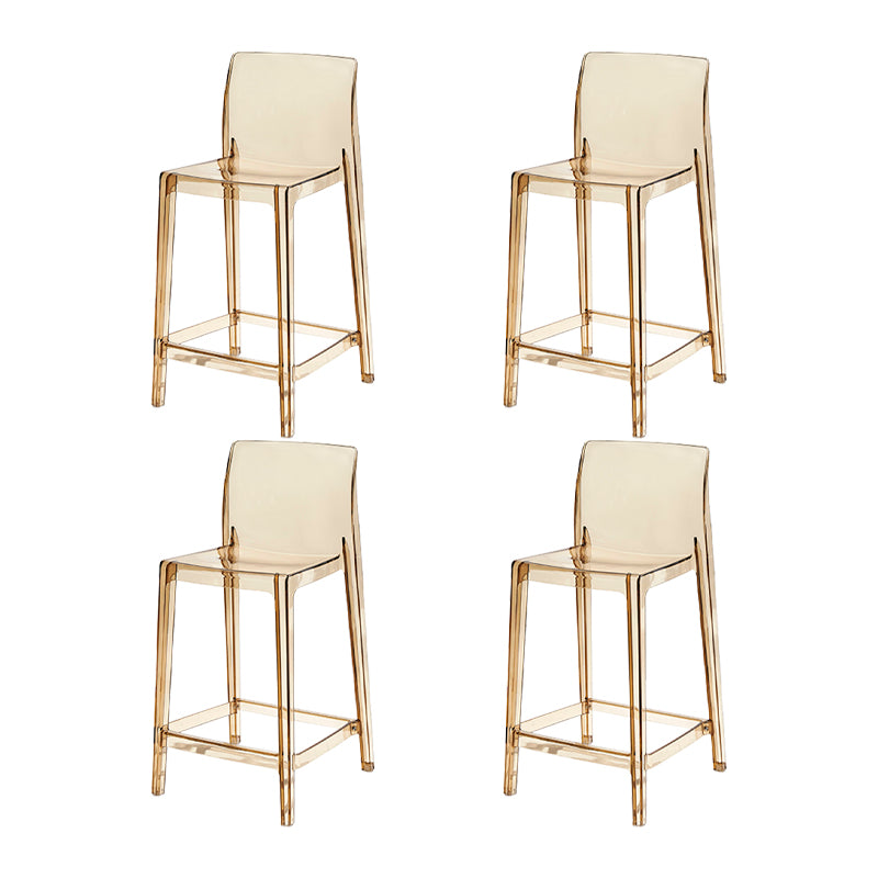 Contemporary Acrylic Low Back Armless Bar Stool with Footrest