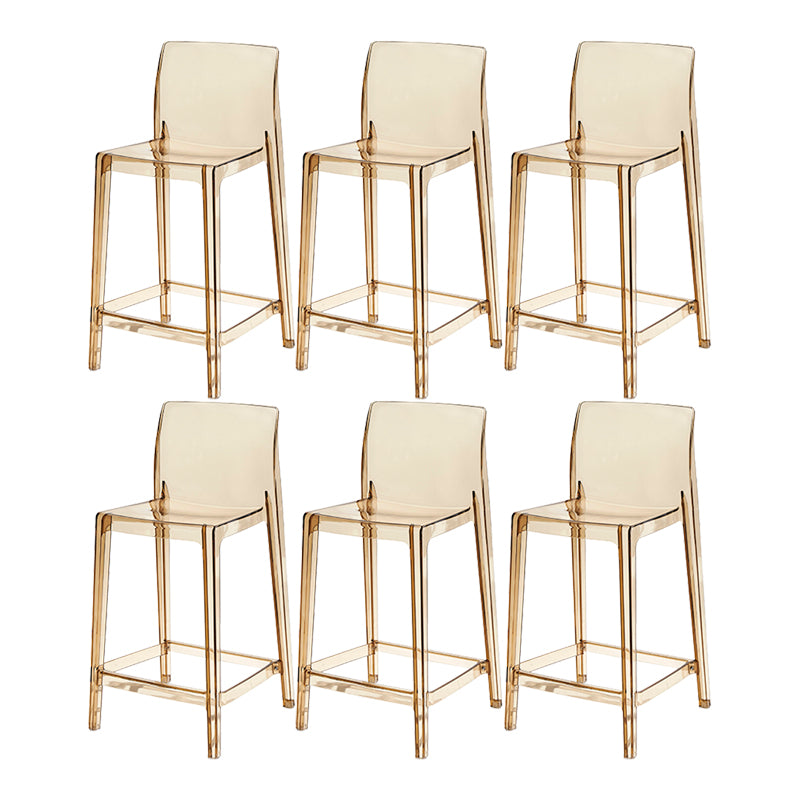 Contemporary Acrylic Low Back Armless Bar Stool with Footrest