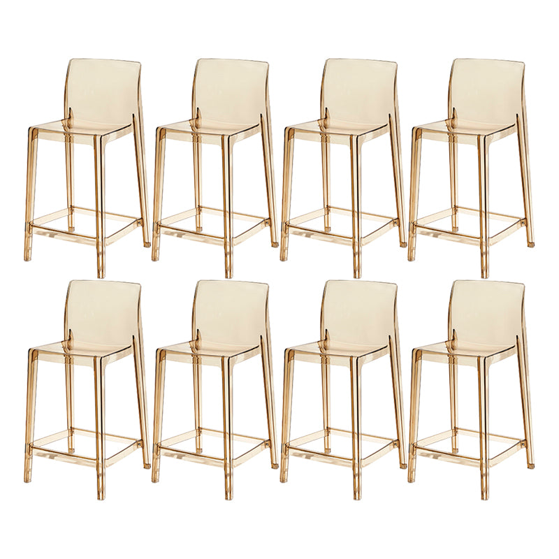 Contemporary Acrylic Low Back Armless Bar Stool with Footrest