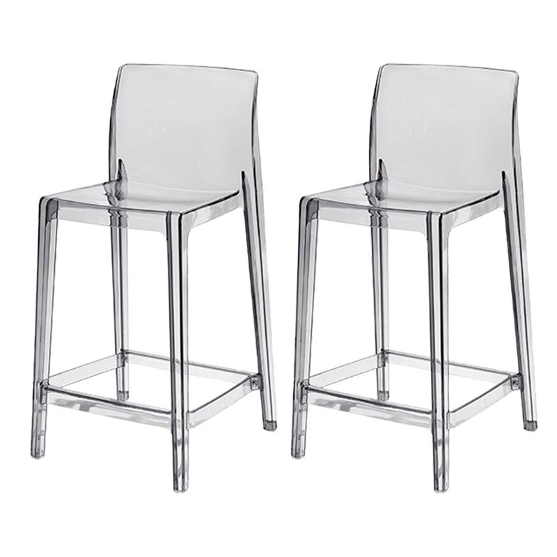 Contemporary Acrylic Low Back Armless Bar Stool with Footrest