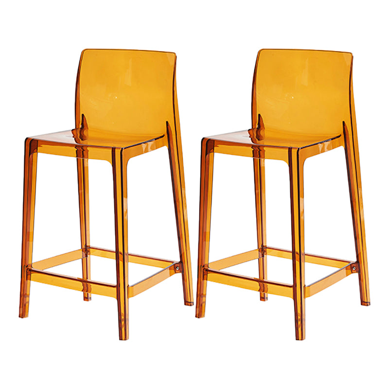 Contemporary Acrylic Low Back Armless Bar Stool with Footrest