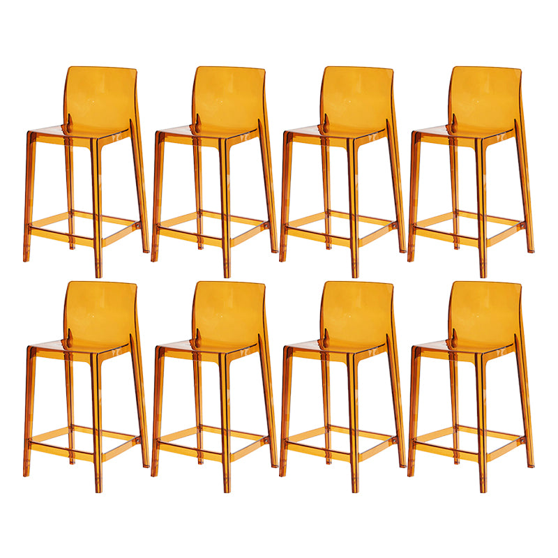 Contemporary Acrylic Low Back Armless Bar Stool with Footrest