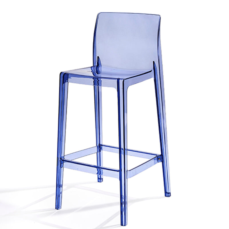 Contemporary Acrylic Low Back Armless Bar Stool with Footrest
