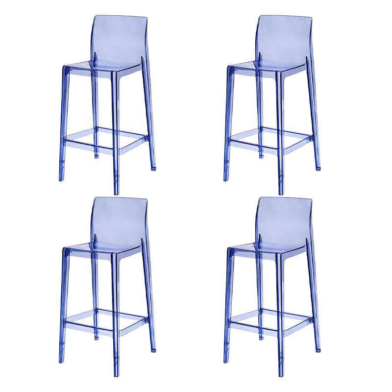 Contemporary Acrylic Low Back Armless Bar Stool with Footrest