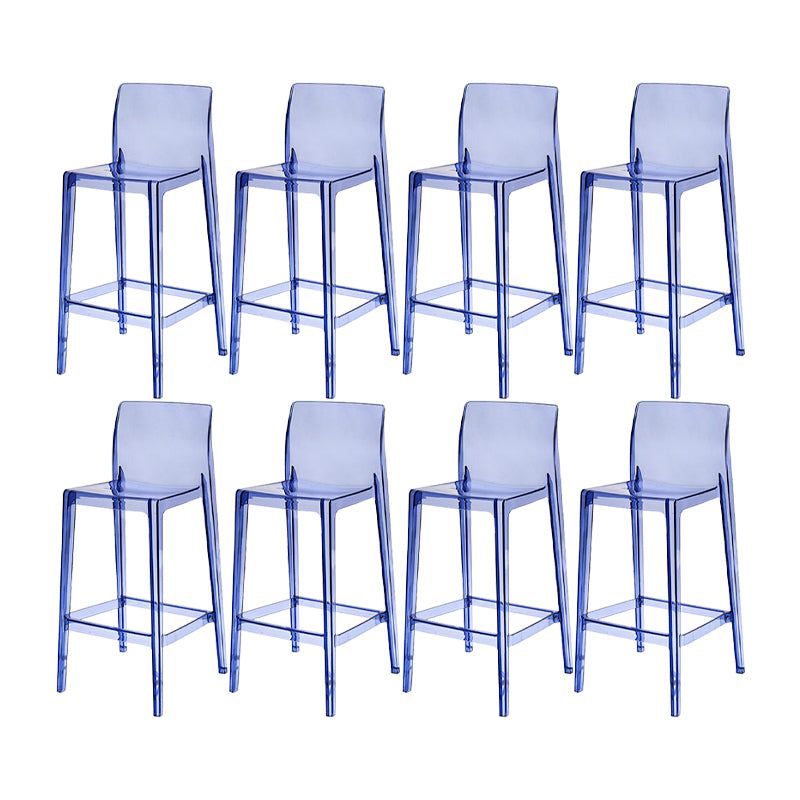 Contemporary Acrylic Low Back Armless Bar Stool with Footrest