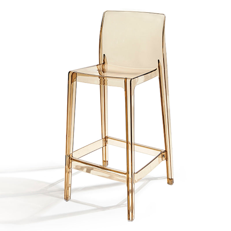 Contemporary Acrylic Low Back Armless Bar Stool with Footrest