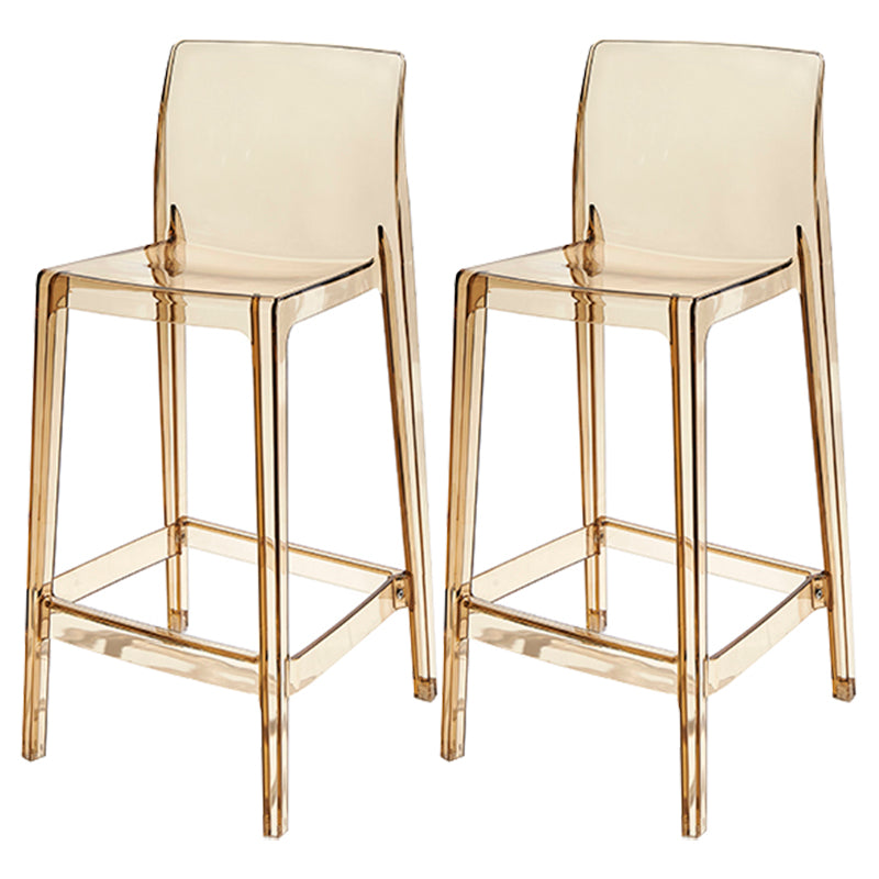 Contemporary Acrylic Low Back Armless Bar Stool with Footrest