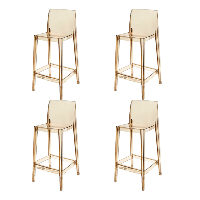 Contemporary Acrylic Low Back Armless Bar Stool with Footrest