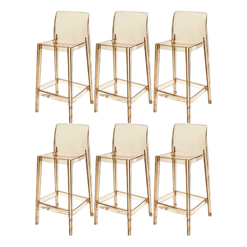 Contemporary Acrylic Low Back Armless Bar Stool with Footrest