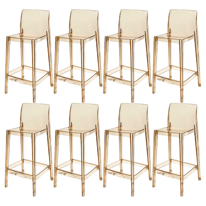 Contemporary Acrylic Low Back Armless Bar Stool with Footrest