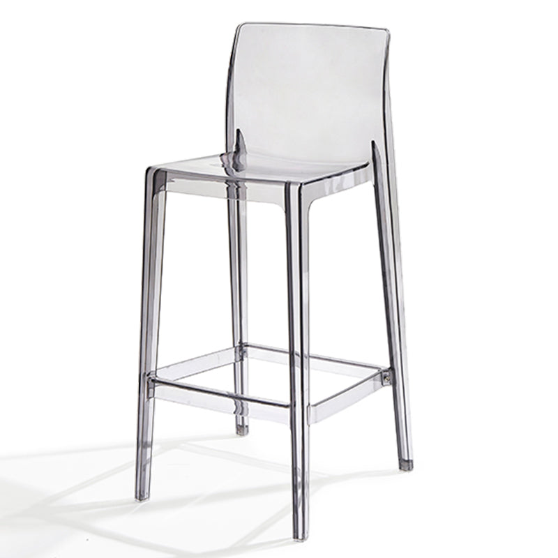 Contemporary Acrylic Low Back Armless Bar Stool with Footrest