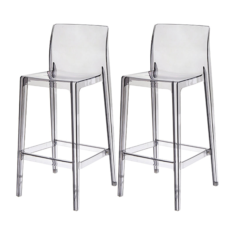 Contemporary Acrylic Low Back Armless Bar Stool with Footrest