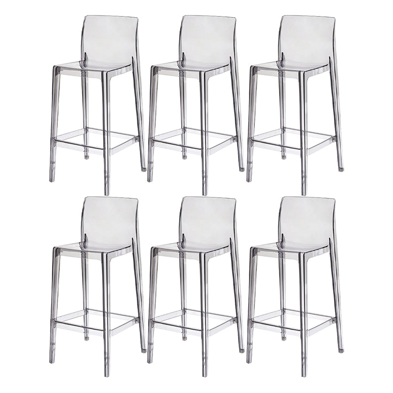 Contemporary Acrylic Low Back Armless Bar Stool with Footrest