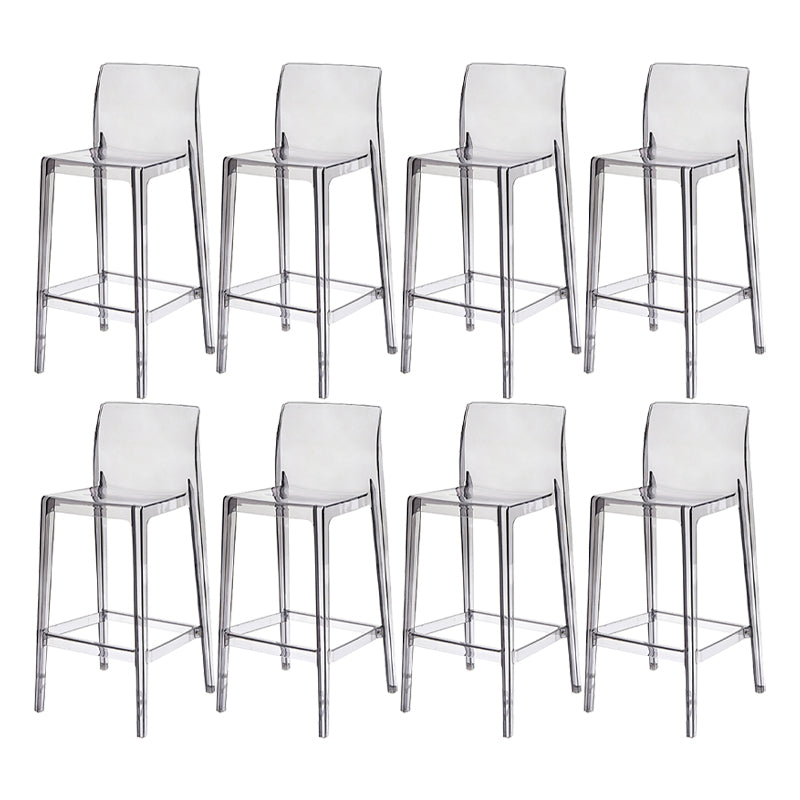 Contemporary Acrylic Low Back Armless Bar Stool with Footrest
