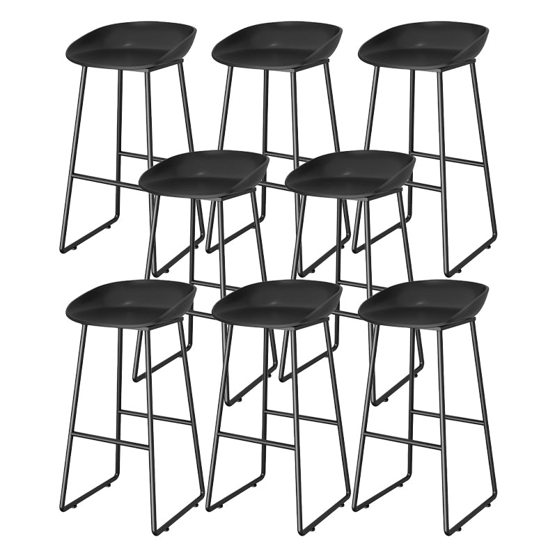 Modern Style Plastic Backless Counter High Stool with Metal Base