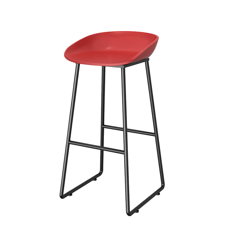 Modern Style Plastic Backless Counter High Stool with Metal Base