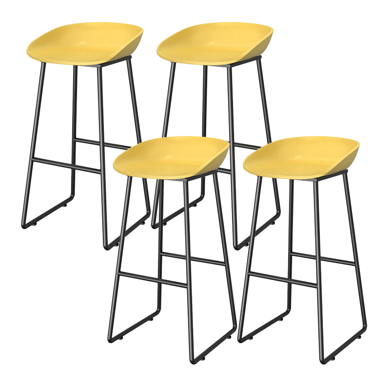 Modern Style Plastic Backless Counter High Stool with Metal Base