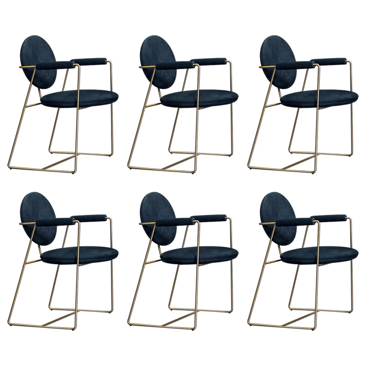 Blue and Gold Contemporary Faux Leather Dining Accent Chair for Home
