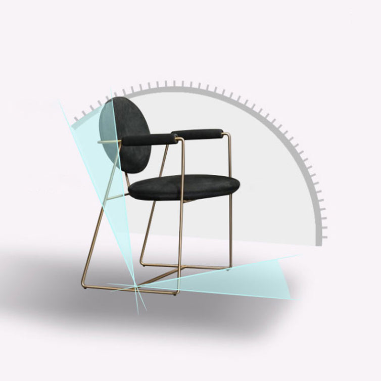 Blue and Gold Contemporary Faux Leather Dining Accent Chair for Home