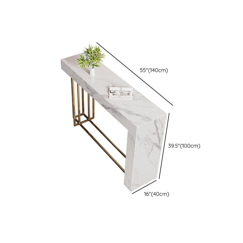 1/2/3 Pieces Glam Rectangle Sintered Stone Bar Table with High Stools