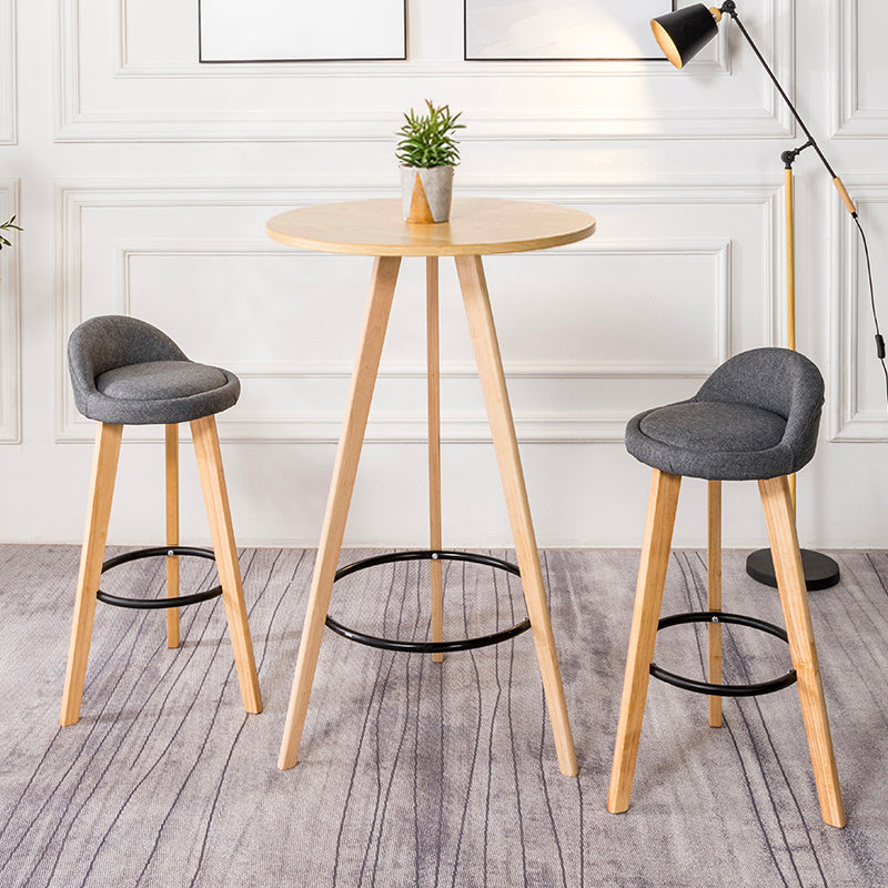 1/3 Pieces Modern Style Solid Wood Round Pub Table with High Stools